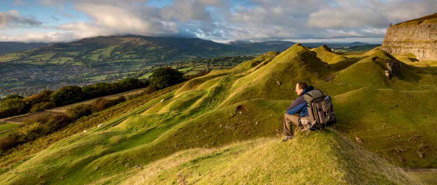 Image: Hiker on top of a hill