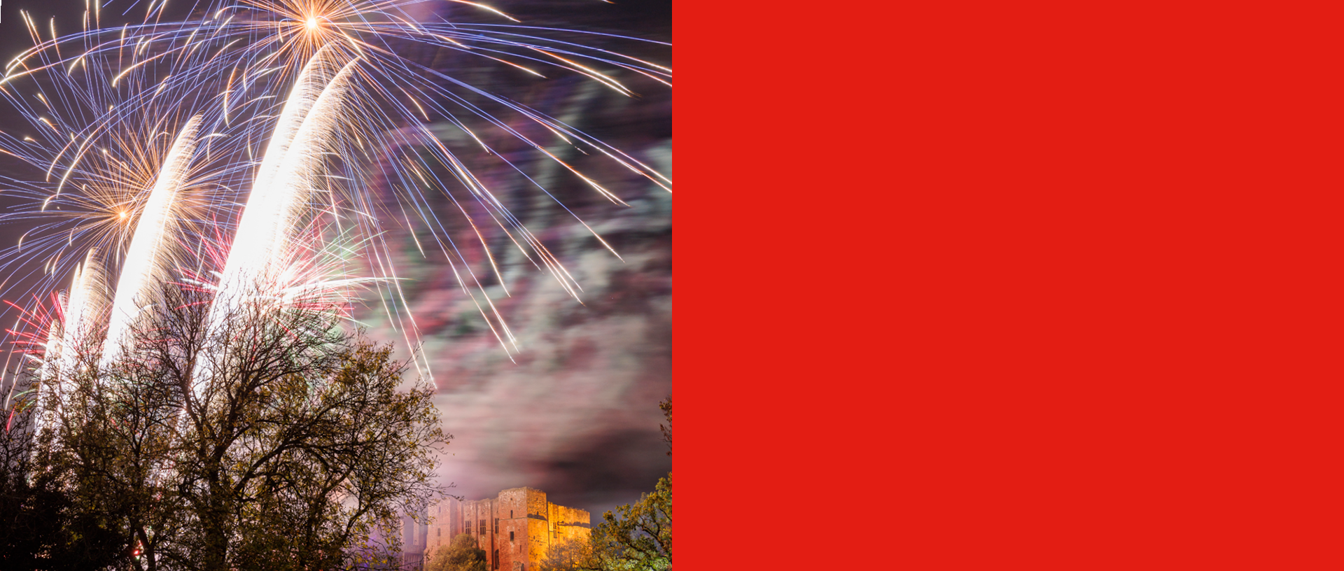 Fireworks above Kenilworth Castle