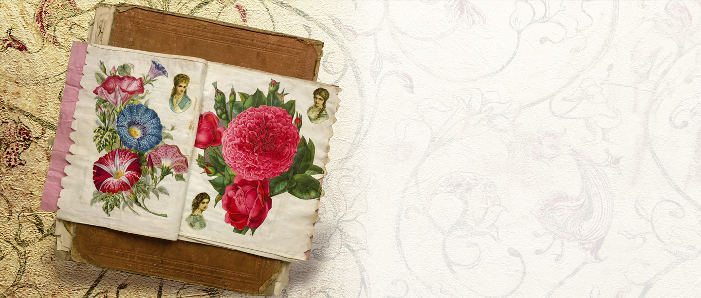 Image: A Victorian scrapbook made of cloth