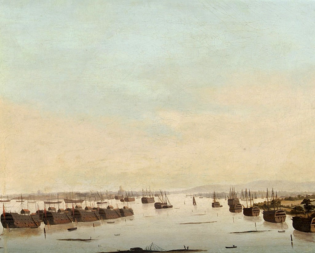 Prison ships in Portsmouth Harbour