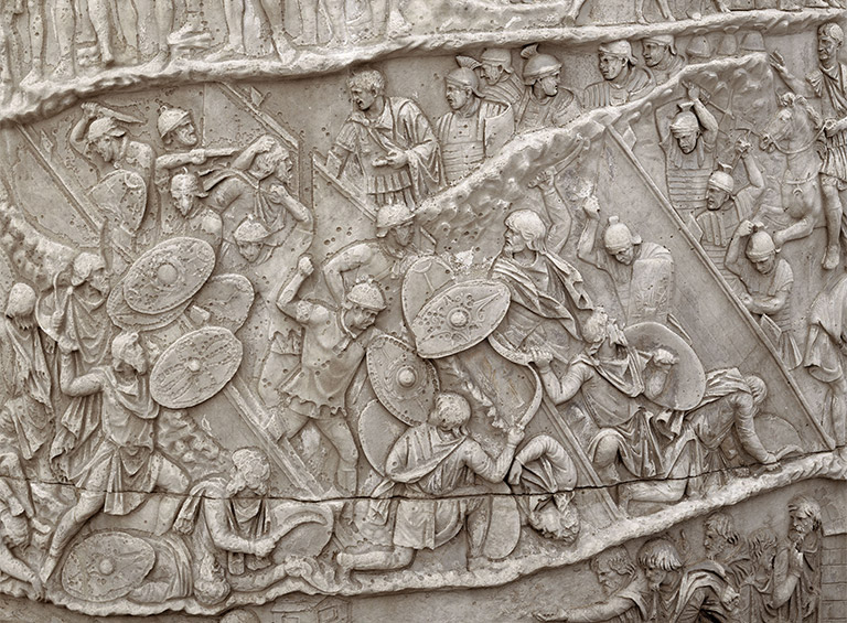 Detail from Trajan’s Column showing Rome’s defeat of the Dacians 