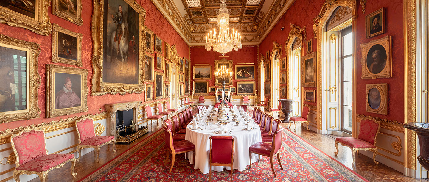 The stunning dining room at Apsley House