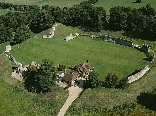 Berkhamsted Castle seen from the air