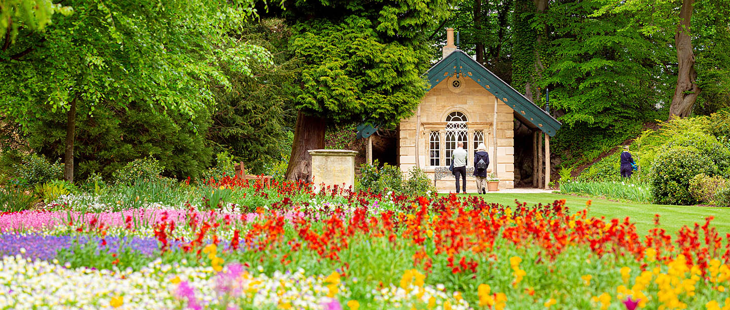 Floral displays in the gardens of Brodsworth Hall