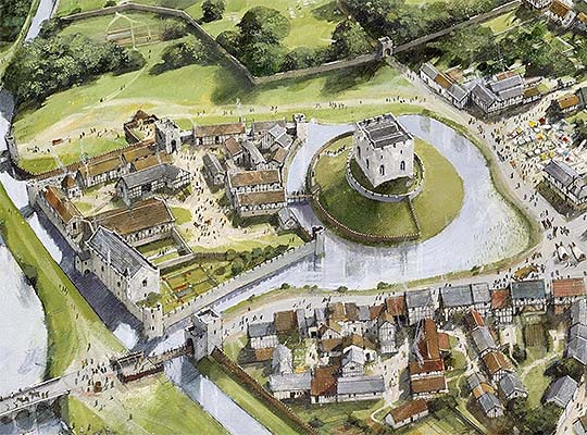 Reconstruction of the keep as it may have looked in the late 12th century