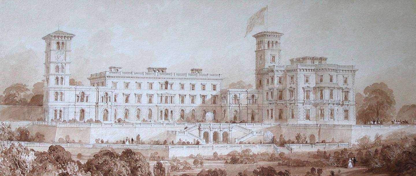 Drawing of Osborne by Thomas Allom, c. 1850–60