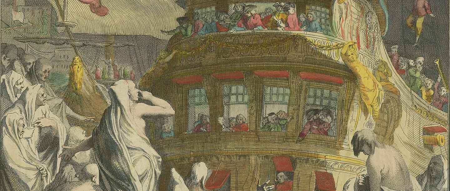 Detail from an engraving of about 1740 of the ballad ‘Admiral Hosier’s Ghost’