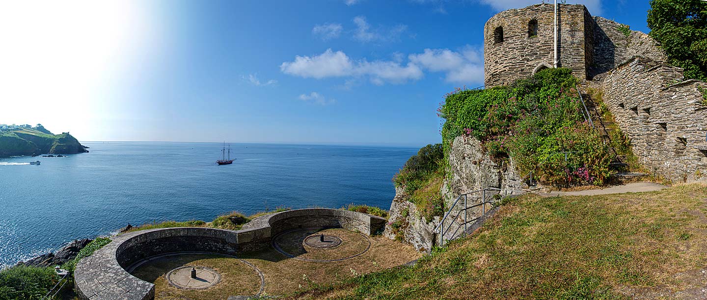 St Catherine’s Castle, looking out to sea at the mouth of the Fowey River