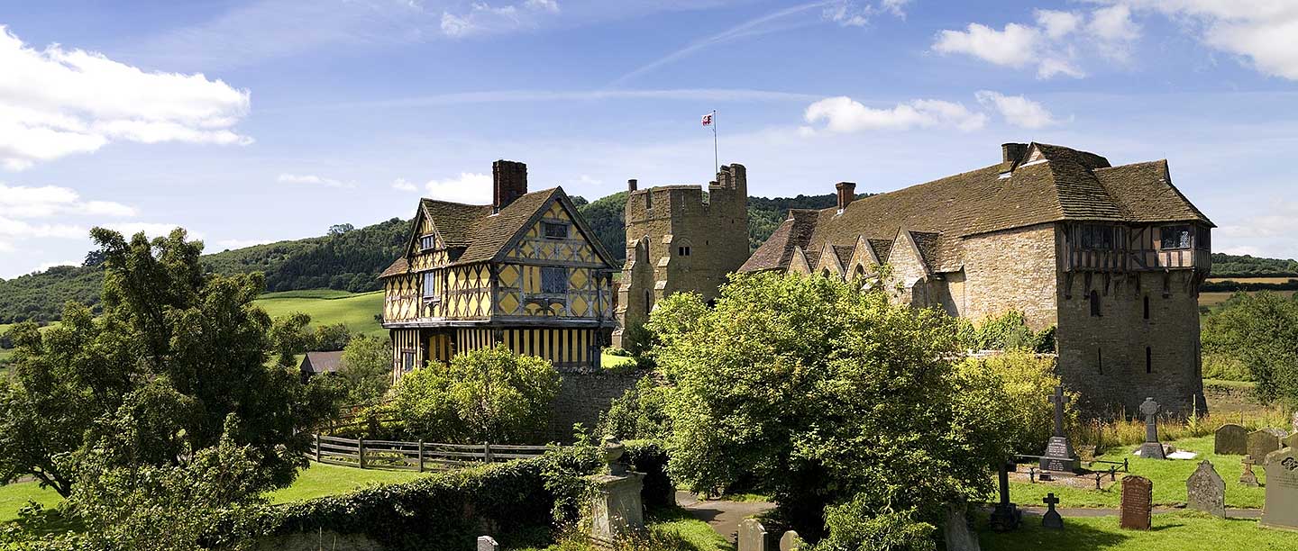 Stokesay Castle seen from the churchyard