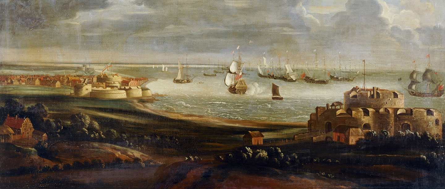 Oil painting of Walmer Castle and Deal Castle