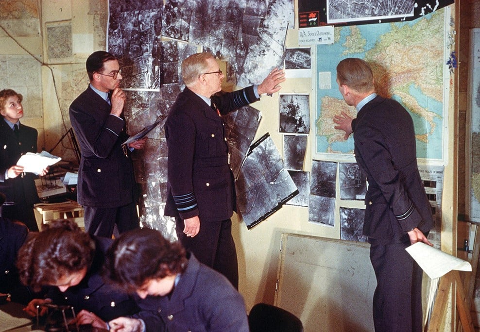 Sir Arthur Harris in the bombing interpretation room at HQ Bomber Command, High Wycombe, February 1944 Sir Arthur Harris in the bombing interpretation room at HQ Bomber Command, High Wycombe, February 1944